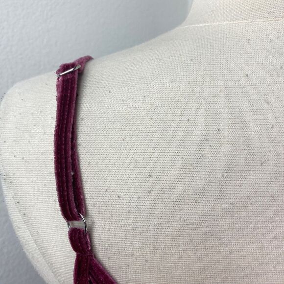 Victoria Secret Pink Velvet Plum Tank Top XS Crop Cami Dog Festival Boho Goth - Picture 6 of 9